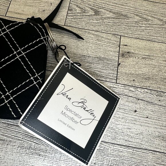NWT Vera Bradley Women's Black Petite Coin Purse Microfiber Spectator Collection - Picture 4 of 5